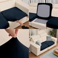 thumbnail image 7 of Elastic Sofa Cushion Covers Stretch Slipcovers for Dining Room Chairs Navy Blue Washable Seat Protectors with Full Coverage Nylon Spandex Fabric Furniture Covers for Home and Kitchen, 7 of 7