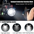 thumbnail image 4 of Linterna frontal, lámpara frontal LED recargable por USB, faro T6 impermeable con 4 modos y diadema ajustable, perfecta para acampar, hacer senderismo y cazar, 4 of 7