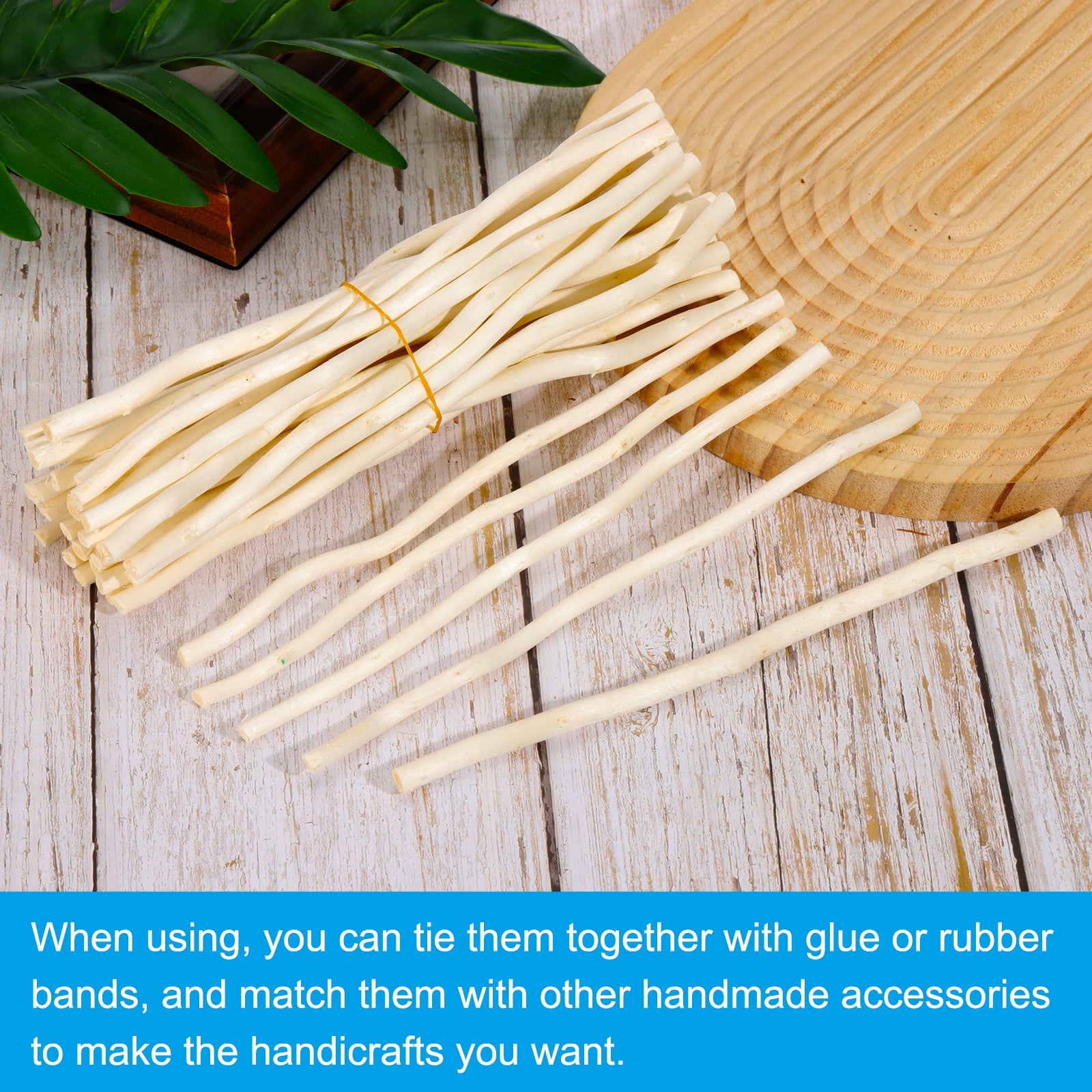 Uxcell 60 Pcs / 50cm Wood Log Sticks, 0.2-0.5inch inch in Diameter Natural Wood Craft Sticks, Dried Wood Sticks Decorative Wood Branch Sticks for DIY Crafts Accessory Photo Props, White