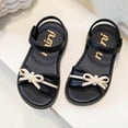 thumbnail image 6 of WQNVRNR Girls Open Toe Sandals- Flat Cute Anti Slip Soft Sole Summer Beach Shoes Black Size 13.5, 6 of 6