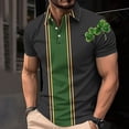 thumbnail image 3 of guisaled St Patricks Day Shirts Mens Short Sleeve Golf Shirt Button Henley Collared T Shirt Clover Graphic Casual Dressy Work Blouses, 3 of 4