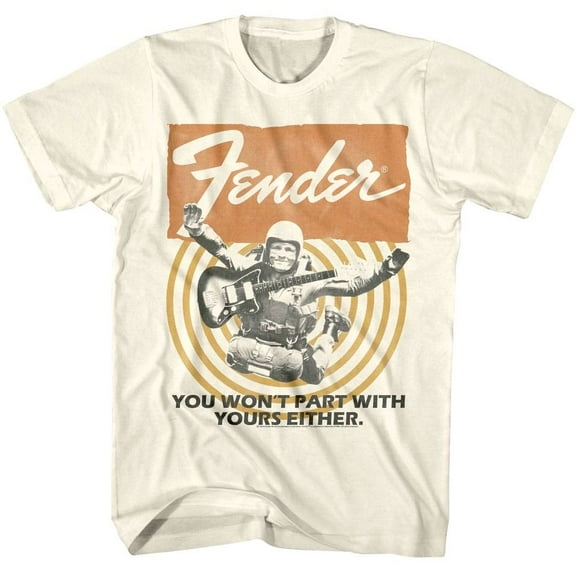 Fender Skydiving Guitar Men's T Shirt (Ivory, AdultL)