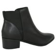 thumbnail image 3 of CityClassified Women Ankle Boots Elastic Sides Slip-On Booties Block Heel Pointed Toe JOCELYN-S Black PU 8.5, 3 of 3