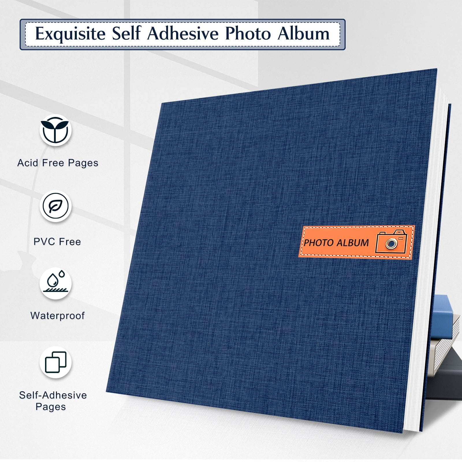 cherished memories 60 Pages Large photo album with self adhesive pages - perfect for photo paper 4x6 5x7 8x10, sticker book, and scrapbook supplies - stylish binder to preserve your moments