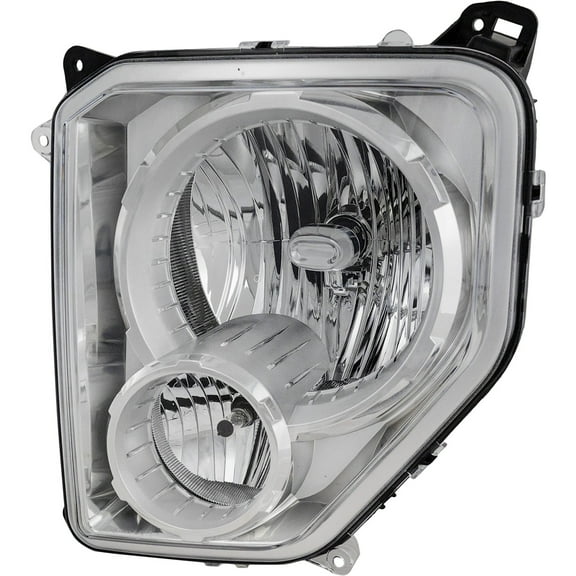 Headlight Compatible with JEEP LIBERTY 2008-2012 LH Assembly Halogen Chrome Interior with Fog Light