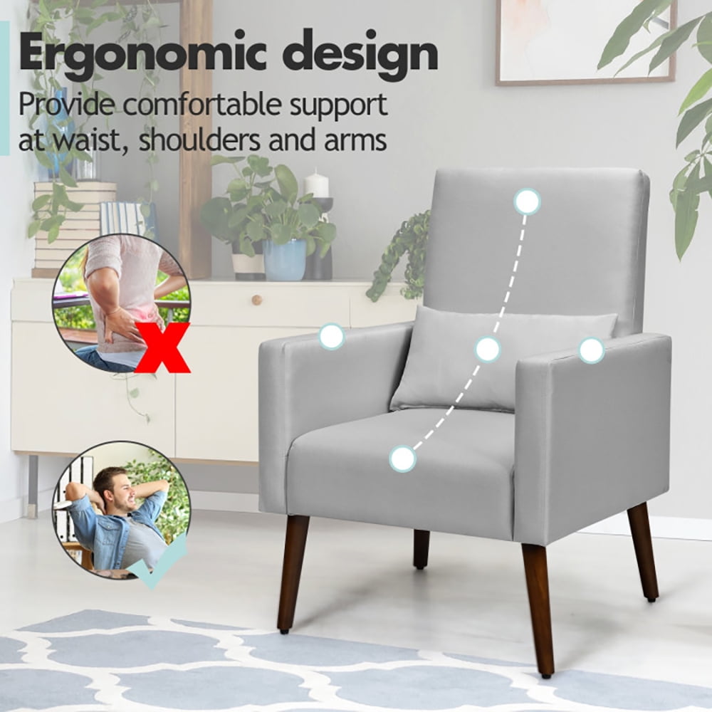 Barara King Rocking Chair Nursery Glider, Comfy Rocker Nursery Chair, 2-in-1 Fabric Upholstered Rocking Chair with Pillow-Light Gray