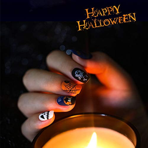 12 Sheets Halloween Nail Stickers SelfAshesive DIY Nail Art Sticker