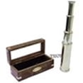 thumbnail image 3 of Nautical Handheld Brass Telescope With Wooden Box Pirate Spyglass 15", 3 of 6