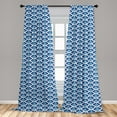 thumbnail image 5 of Ambesonne Geometric Curtains, Penrose Triangle, Pair of 28"x63", Pale Blue Navy Blue, 5 of 5