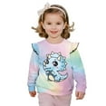 thumbnail image 2 of Yuyamidu Dinosaur Sweatshirt Toddler Girl 1T 2T Ruffle Shoulder Crewneck Sweatshirts Cute Graphic Pullover Tops Comfy Fall Outfits Novelty Soft Outdoor Workout Clothes, 2 of 7