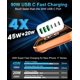 thumbnail image 3 of Bloque de carga RUMIXI, 90 W, GaN, USB C, 6 puertos para iPhone/Samsung, 3 of 7