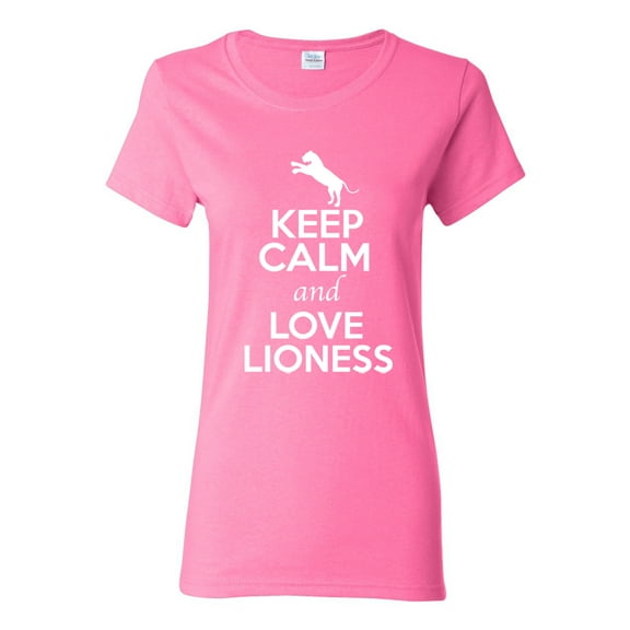 Ladies Keep Calm And Love Lioness Big Cat Animal Lover T-Shirt Tee