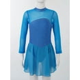 thumbnail image 5 of Aislor Youth Girls Shiny Long Sleeves Figure Ice Skating Leotard Ballet Dress, 5 of 7