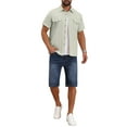 thumbnail image 2 of INSPIRE CHIC Edition Men's Solid Cargo Shirt Two Pockets Short Sleeve Utility Shirts XL White, 2 of 6