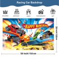 thumbnail image 3 of Set de decoración para fiestas, juego de carreras, cumpleaños, con mantel, 3 of 6