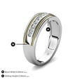 thumbnail image 4 of TriJewels 0.55 ctw Round Lab Grown Diamond Two Toned and High Polished Edges Men Wedding Band (8 mm) in 10K White Gold, 4 of 6