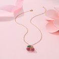 thumbnail image 5 of NICKSUN 18K Gold/Silver Plated Stainless Steel Cherry Pendant Necklace, Sparkling Cubic Zirconia Cute Fruit Choker, Dainty Delicate Clavicle Chain for Women, 5 of 6