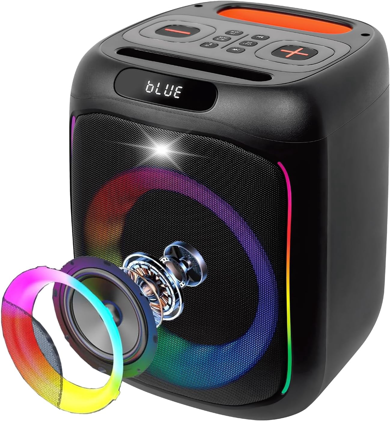 Boytone BT-63K Bluetooth Karaoke Machine - Portable Outdoor Wireless Speaker System with 8” Subwoofer Wire Microphones, Remote Control High-Fidelity Sound for Home Party Entertainment