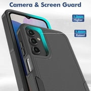 TJS for Samsung Galaxy A16 5G Phone Case, with Tempered Glass Screen Protector, Heavy Duty Rugged Shockproof Full Body Protection Cover for Galaxy A16 5G (Black)