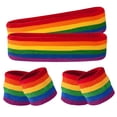thumbnail image 1 of El traje de la muñequera del arco iris se divierte el algodón absorbente del poliéster del poliéster de la muñequera de la venda del baloncesto, 1 of 5