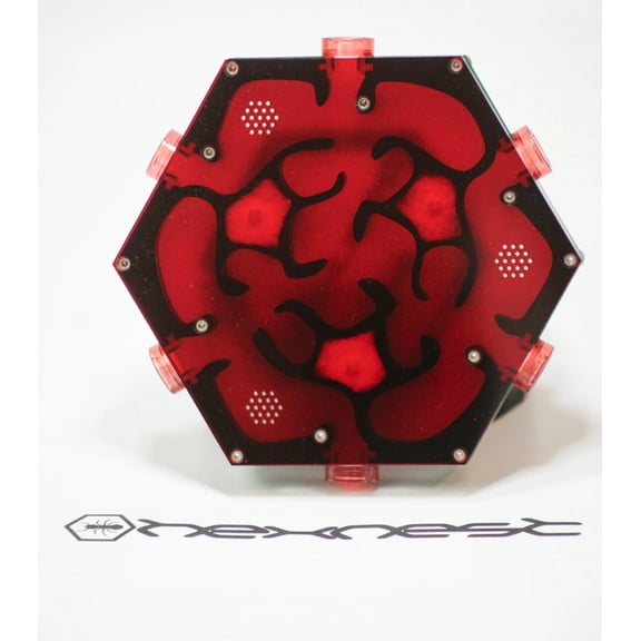 HexNest Branch - Green Formicarium with Red Cover