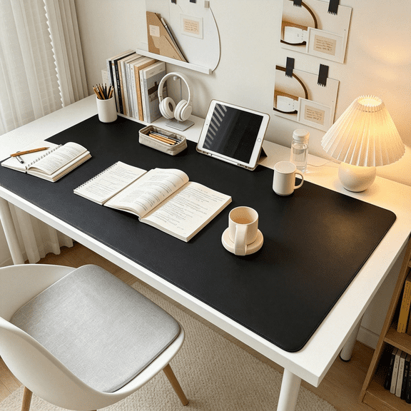 47x24" PU Leather Desk Pad, Non-Slip Waterproof Desk Mat, Large Office Mouse Pad, Full Coverage Desk Blotter Mat, Writing & Mouse Pad for Office & Home