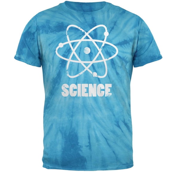 Atom Science Distressed Pinwheel Blue Tie Dye Adult T-Shirt - X-Large