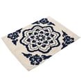 thumbnail image 1 of Mantel individual de lino y algodón con motivos de porcelana china azul y blanca (MC0034-5), 1 of 3