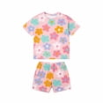 thumbnail image 2 of Angala 2 Piece Outfits For Girls Crew Neck Short Sleeve Floral Print T Shirt With Shorts Set Girls Fall Season Wear Clothes, 2 of 4