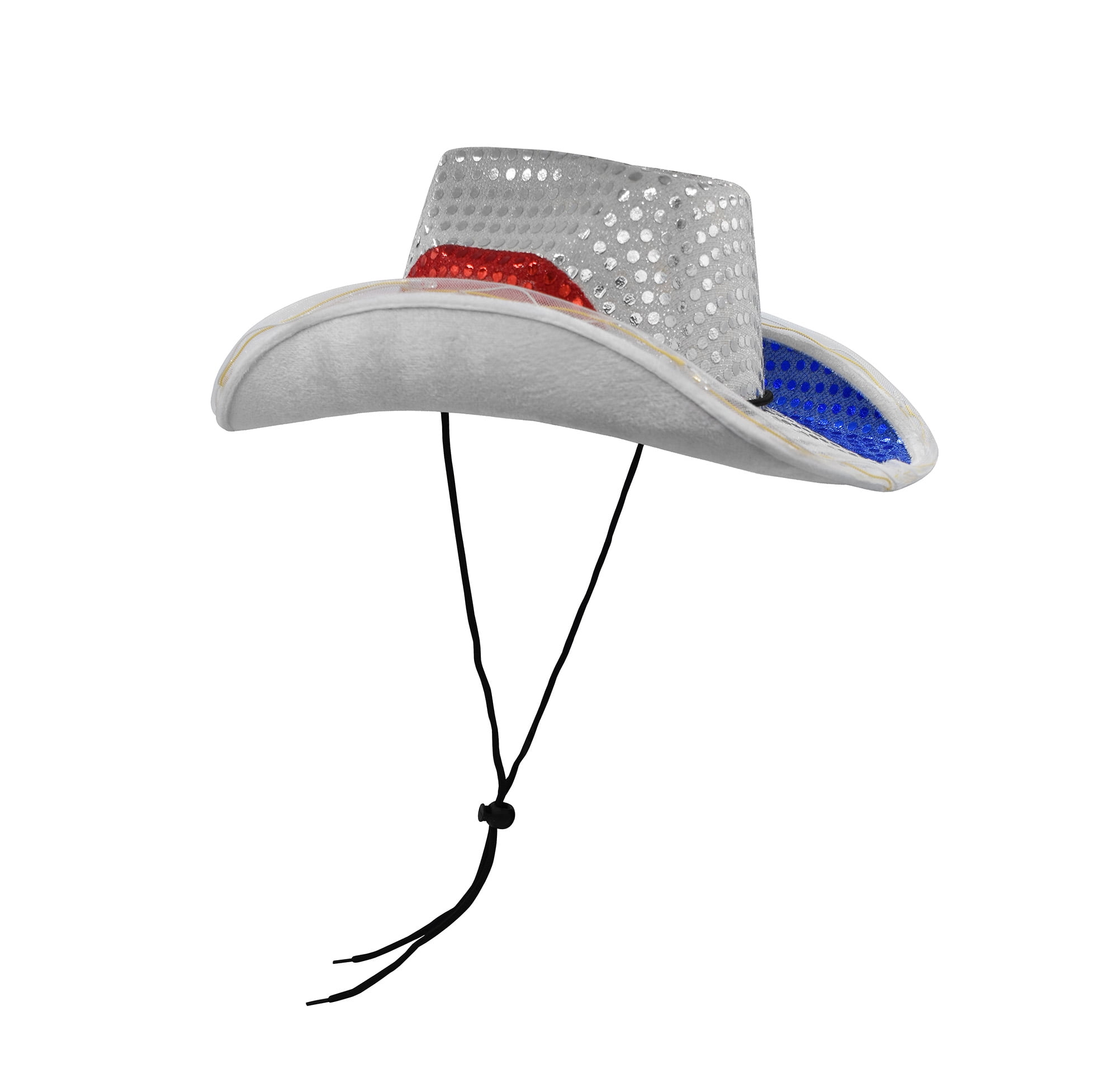 LED Patriotic Star Sequin Cowboy Hat