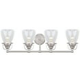 thumbnail image 4 of Aspen Creative 62100, Four-Light Metal Bathroom Vanity Wall Light Fixture, 32 1/2" Wide, Transitional Design in Brushed Nickel with Clear Seedy Glass Shade, 4 of 6