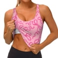 thumbnail image 3 of Picia pink bow Pattern Sports Bra for Women,Padded Strappy Sports Bras Medium Support Yoga Bra with Removable Cups,Running Yoga Bra-X-Large, 3 of 8