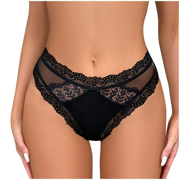 FAIWAD Lace Panties for Women Low Waist Seamless Mesh Underwear Soft Breathable Stretch Hipster Panties