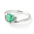 thumbnail image 2 of Galaxy Gold 14k White Gold Genuine Diamonds & Heart-shaped Natural Emerald Ring - Size 5.5, 2 of 3