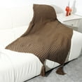 thumbnail image 5 of InsCrzy Soft Queen Size Blanket All Season Warm 51" x 59" Sofa Blanket Wind Fringe Blanket Knitted Blanket Office Conditioning Nap Blanket Wool Cover Blanket Sofa Blanket, 5 of 6
