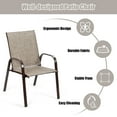 thumbnail image 6 of Costway 2PCS Patio Chairs Dining Chair Deck Yard W/Armrest Gray, 6 of 11
