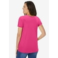 thumbnail image 2 of Woman Within Plus Size Perfect Short-Sleeve Shirred U-Neck Tunic, 2 of 6