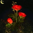thumbnail image 4 of RedThree Red RosesSolar Jardín Estaca Luces Led Colorido Tres Flores Rosas Foco Patio Patio Camino Decoración, 4 of 4