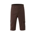 thumbnail image 4 of hirigin Men's Adjustable Drawstring Shorts, Multiple Large Pockets Cargo Shorts, Solid Color Knee-Length Short Sweatpants, 4 of 6