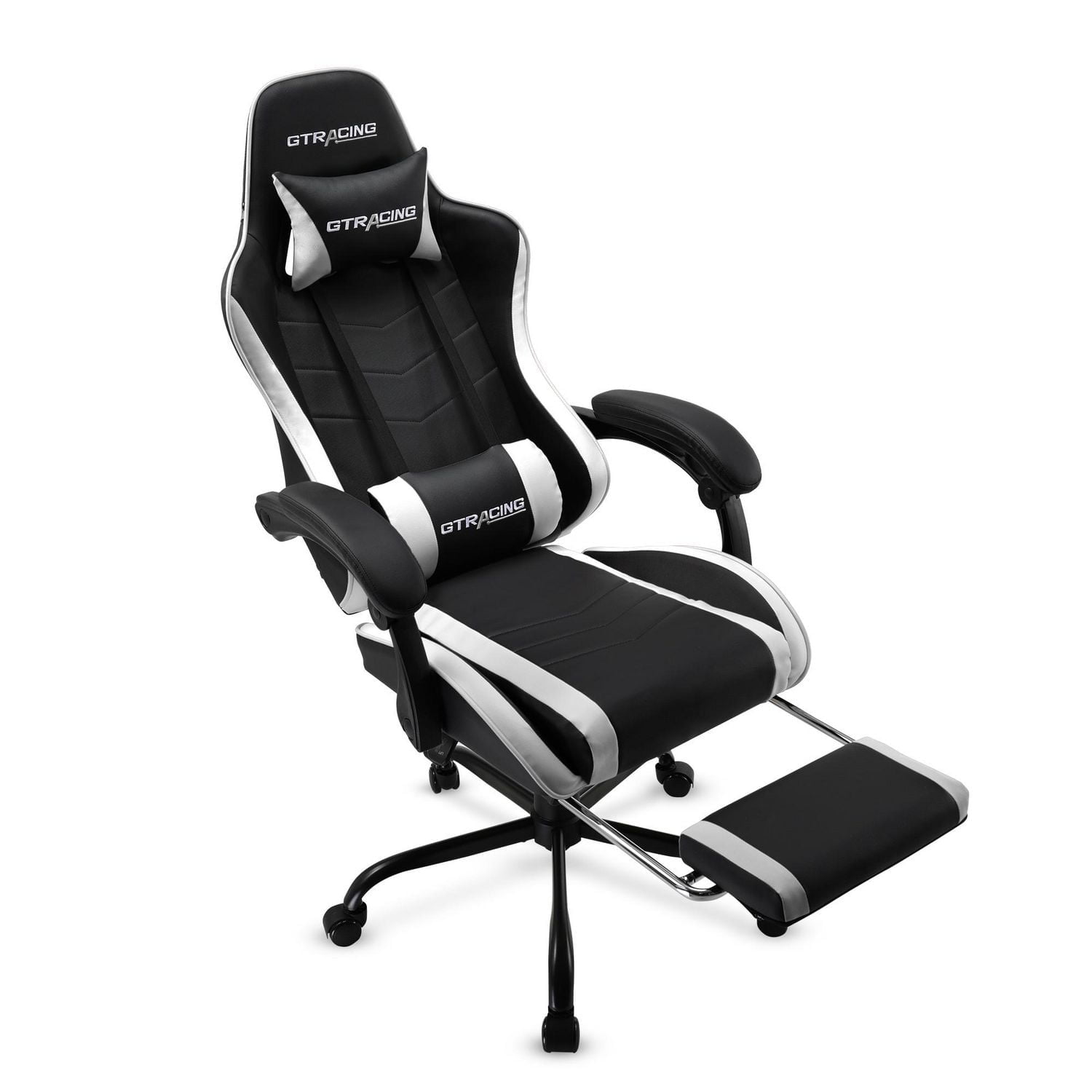 GTRACING GTWD-200 Ergonomic Gaming Chair with Adjustable Pillows and Footrest, Gaming chair with retractable footrest