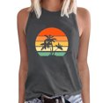 thumbnail image 1 of Gibobby Mujeres Casual Cocotero Impresión Mangas Cuello Redondo Camiseta Suelta Blusa Tops(Gris oscuro,XG), 1 of 4