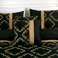 thumbnail image 6 of Chezmoi Collection Agnes 7-Piece Black/Gold Floral Vine Embroidered Faux Silk Comforter Set, Full, 6 of 9