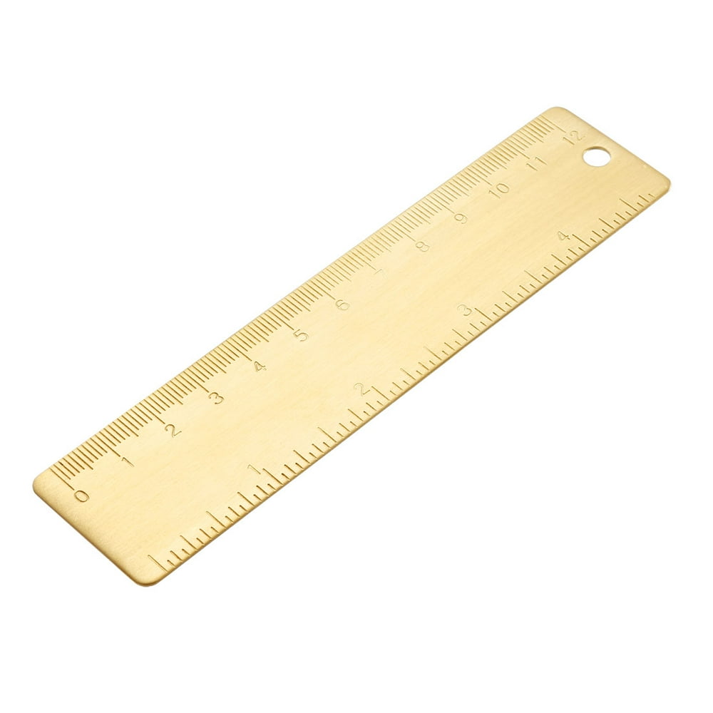 Uxcell 120mm 4 Inch Straight Ruler Brass Rulers Measurement Drawing