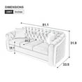 thumbnail image 2 of 81 Inch Velvet Sofa Set for Living Room, 3 Seat Modern & Luxury Chesterfield Couch Sofa with Tufted Back&Gold Stainless Legs for Apartment, Office 2 Pillows Included Navy, 2 of 7