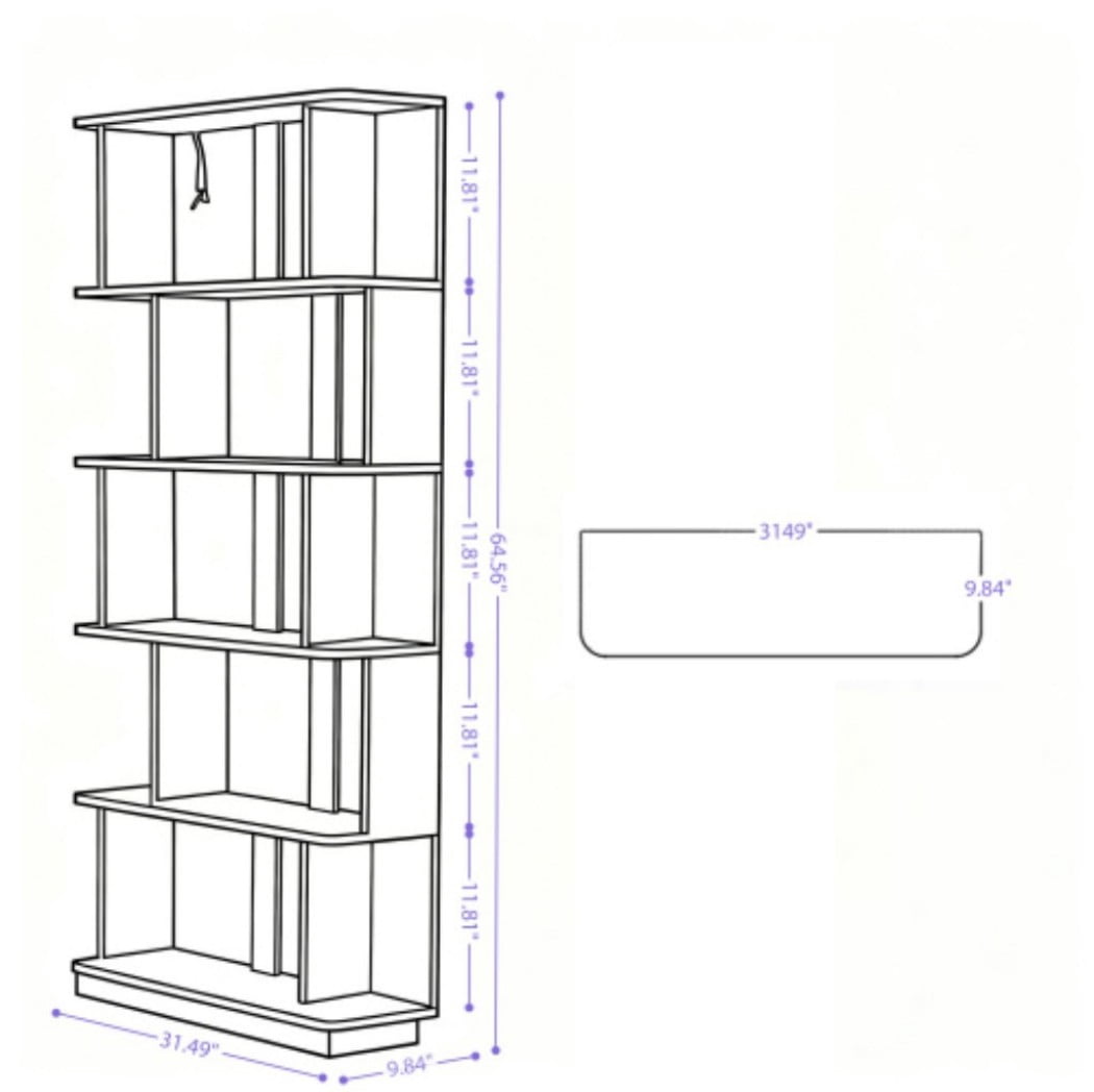 5-Tier Bookshelf, 31.5" Wide Modern Open Bookcase with 30" Shelf Clearance, Free Combination Storage Shelves, MDF Display Rack for Living Room, Bedroom & Home Office, Dark Brown