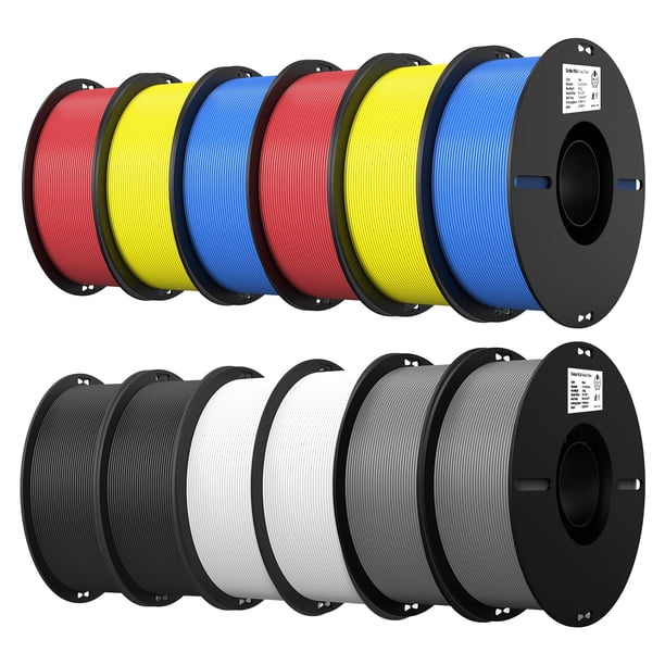 Kit de 12 bobinas de filamento PLA Creality de 1,75 mm para impresora 3D