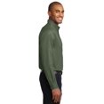 thumbnail image 3 of Port Authority S608ES Mens Extended Size Long Sleeve Easy Care Shirt, Clover Green - 9XL, 3 of 6