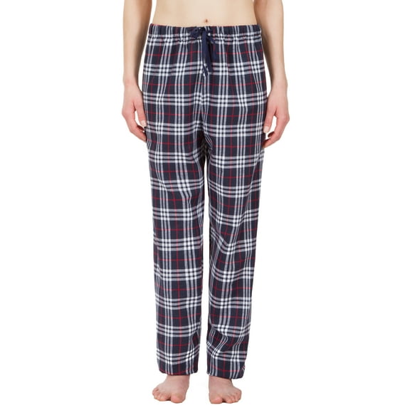 Leisureland Women's Navy Plaid Lounge Pajama Pants