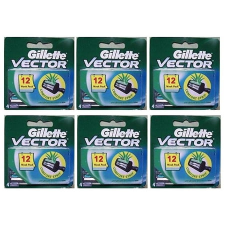 Vector Plus Refill Razor Blades 4 ct. (Pack of 6)