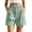 Mint Green, variant on Women's Shorts Wide Leg Scalloped Hem Summer Shorts Elastic Waist Trendy Pleated Beach Shorts with Pockets